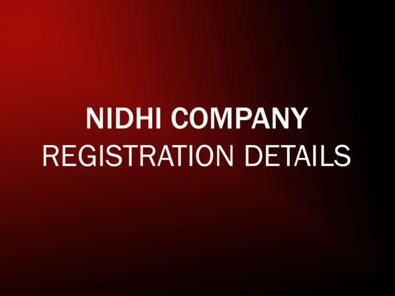 nidhi company registration details