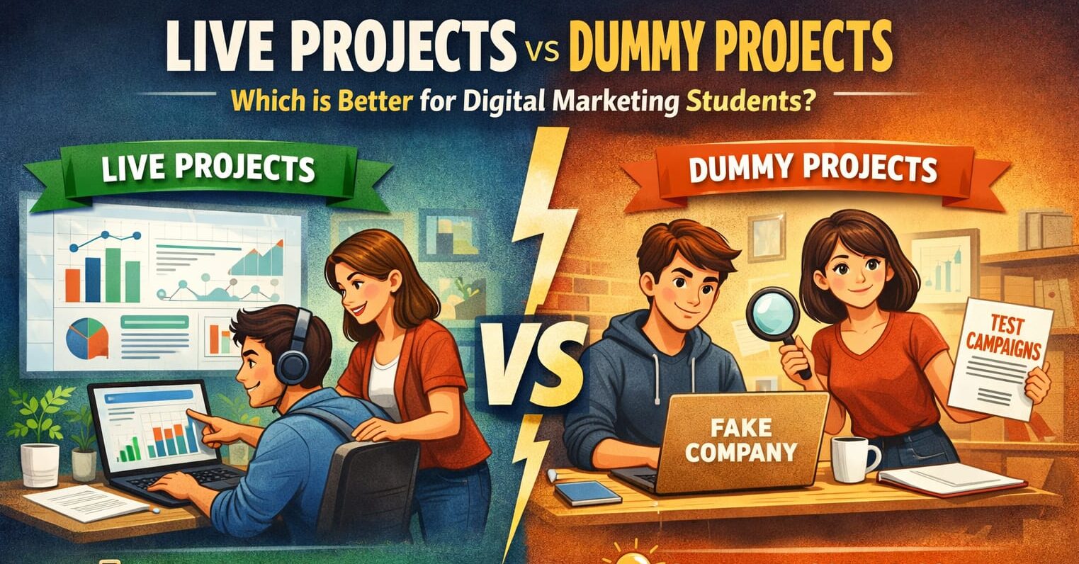 "Live Projects vs Dummy Projects - What's Better for Digital Marketing Students?
