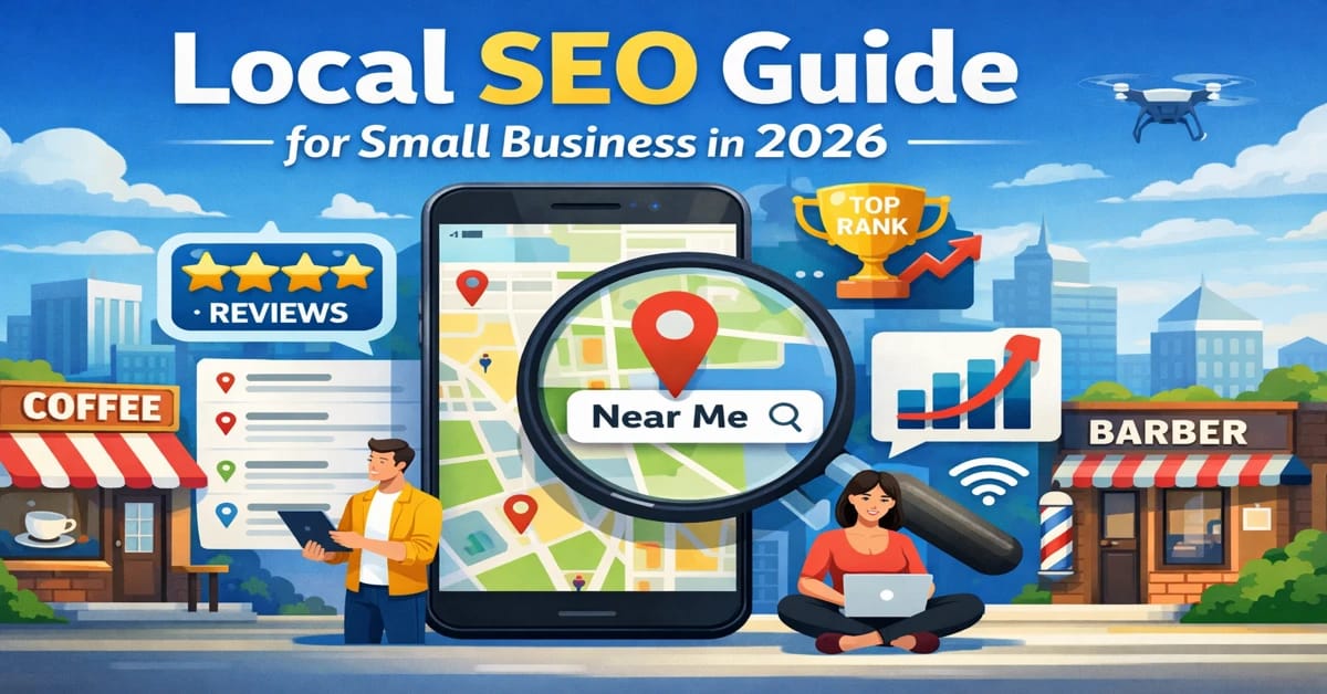 Local SEO guide for small businesses in 2026 showing Google Business Profile optimization and local search ranking strategy