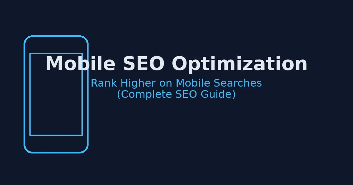 Mobile SEO optimization guide showing smartphone search results, responsive website design, and mobile page speed improvements