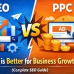 SEO vs PPC comparison showing organic search results and paid ads strategy for business growth