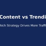 Evergreen content vs trending content comparison showing long-term traffic vs short-term trending spikes