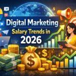digital marketing professionals analyzing salary trends and marketing data in 2026
