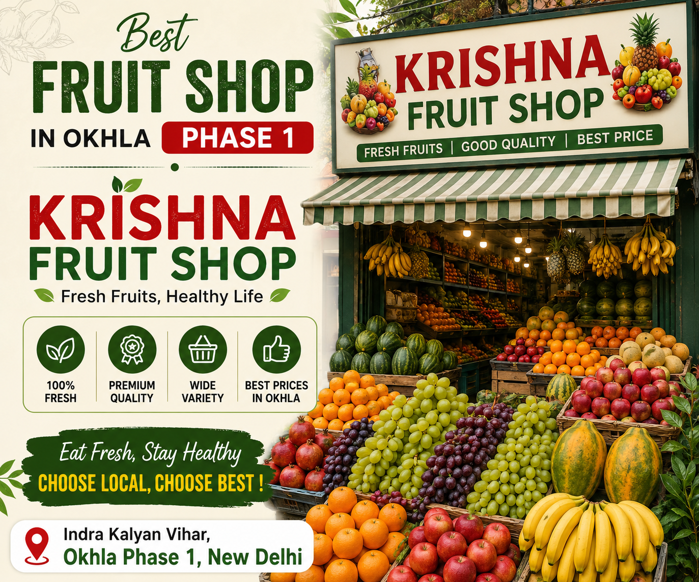 Best Fruit Shop in Okhla Phase 1 – Krishna Fruit Shop